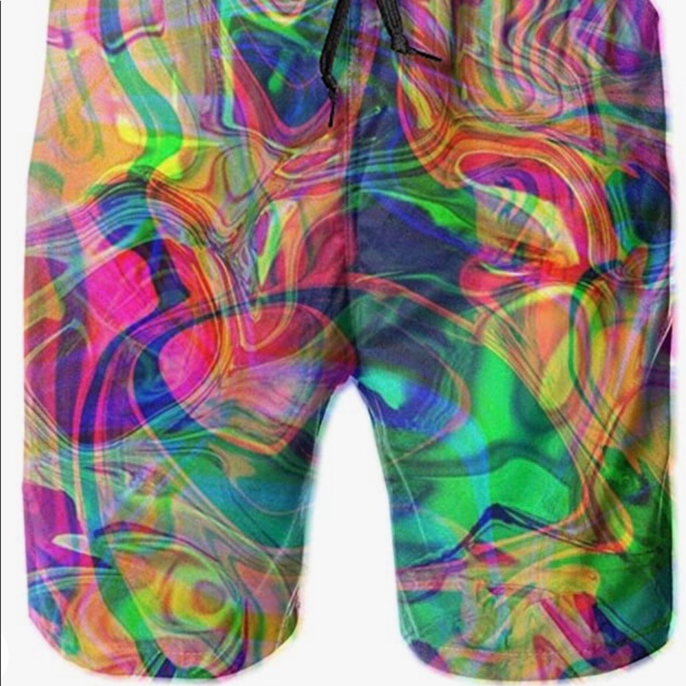 Psychedelic rave festival acid trip shorts L1